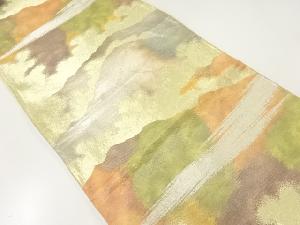 アンティーク　遠山に霞模様織出し袋帯（材料）